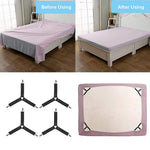 HASTHIP Bed Sheet Holder Straps 8 Pcs for Corner Grip with Triangle Design & Metal Clips | Black