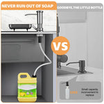 HASTHIP® Mesen Dish Soap Dispenser for Kitchen Sink Dispenser, Countertop Soap Dispenser Pump with Storage Rack 40" Extension Tube kit,