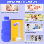 HASTHIP® Bidé Portátil de Viaje 450ml EVA,Botella Pulverizadora Manual de Higiene Personal con Boquilla Desmontable en Ángulo,Ducha Mano Compacta Reutilizable para Baño y Camping (Azul