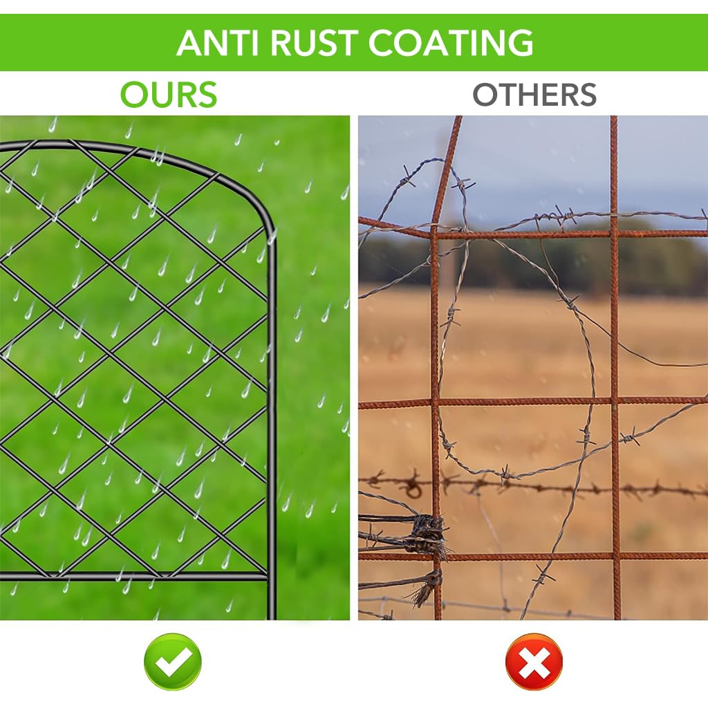 HASTHIP® Metal Garden Fence Outdoor - Versatile Decorative Fence for Garden - Garden Plant Partition Fence - Outdoor Garden & Patio Decoration Items - Garden Fence for Flower, Lawn, Pathway (5 Pcs )