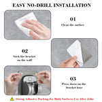 HASTHIP® 2Pcs Self-Adhesive Shower Head Bracket, Strong Adhesive No-Drill Wall Shower Wand Holder, ABS Wall Mount Shower Head Holder for Bathroom