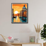 HASTHIP Paint by Numbers Kit for Adults with Acrylic Paints and Brushes 16x20 in 2 PCS | Sunset Riverside Landscape Canvas Art