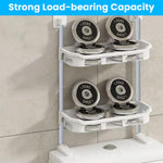 HASTHIP Bathroom Organizer for Over Toilet Storage with No Drill Adhesive Setup | 3 Tier 34x87cm PP Rack