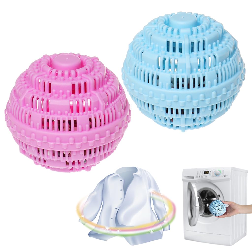 HASTHIP Laundry Balls for Washing Machine with Fragrance Ceramic Particles and TPR Material | 2 Pcs Reusable Eco-Friendly Design for 2000 Washings