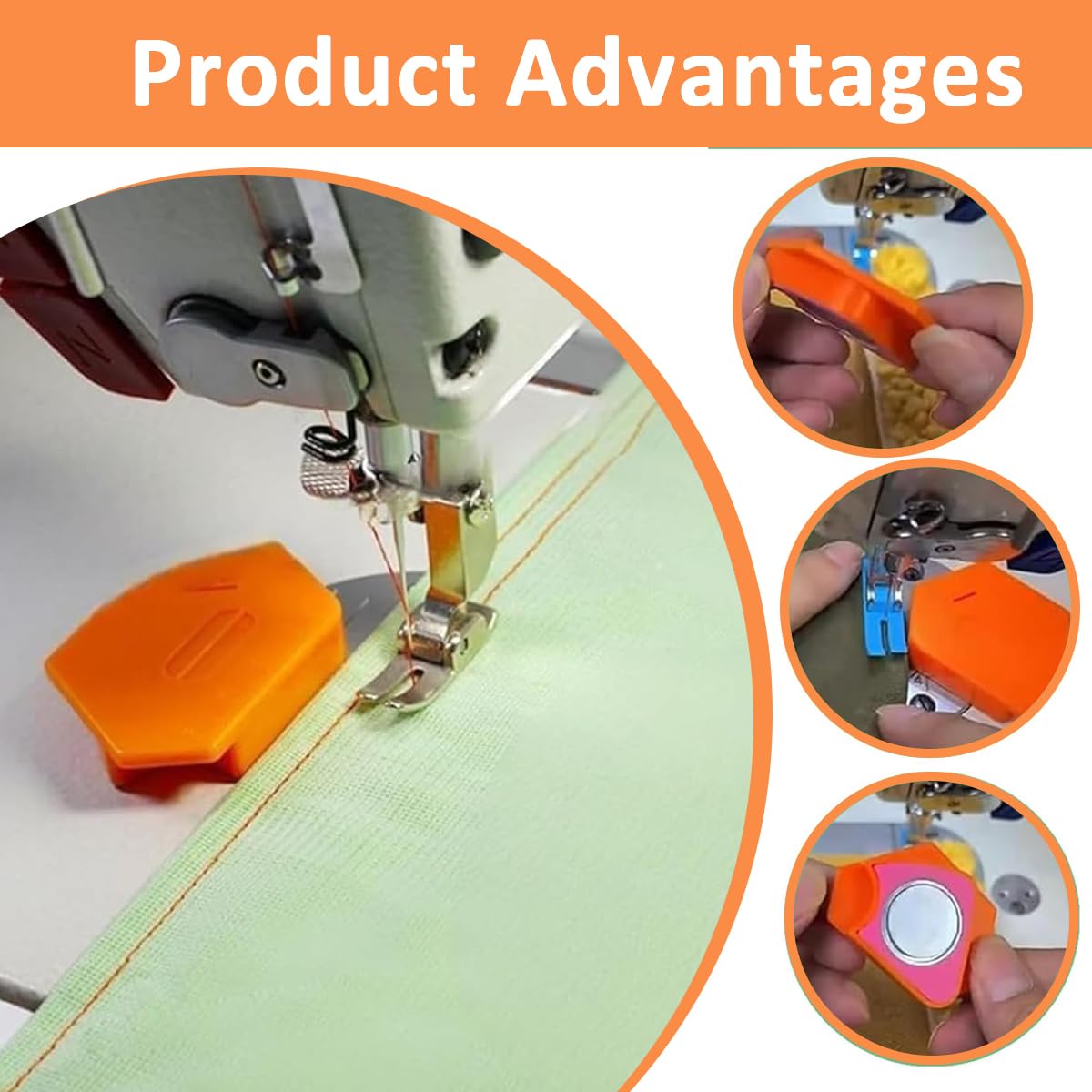 HASTHIP Sewing Guide for Quilting Precision featuring Magnetic Polygonal Seam Locator 2PCS