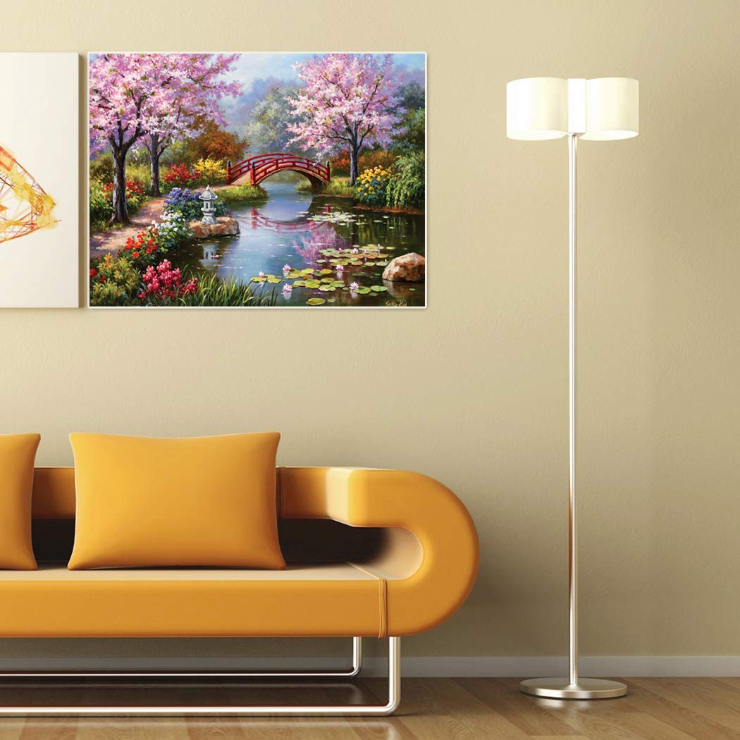 DIY 5D Diamond Painting Kit for Adults Kids,Full Drill Diamond Embroidery Crystal Rhinestone Pasted Painting Arts Craft for Home Wall Decor Paint(40X50cm)-Spring Scenery