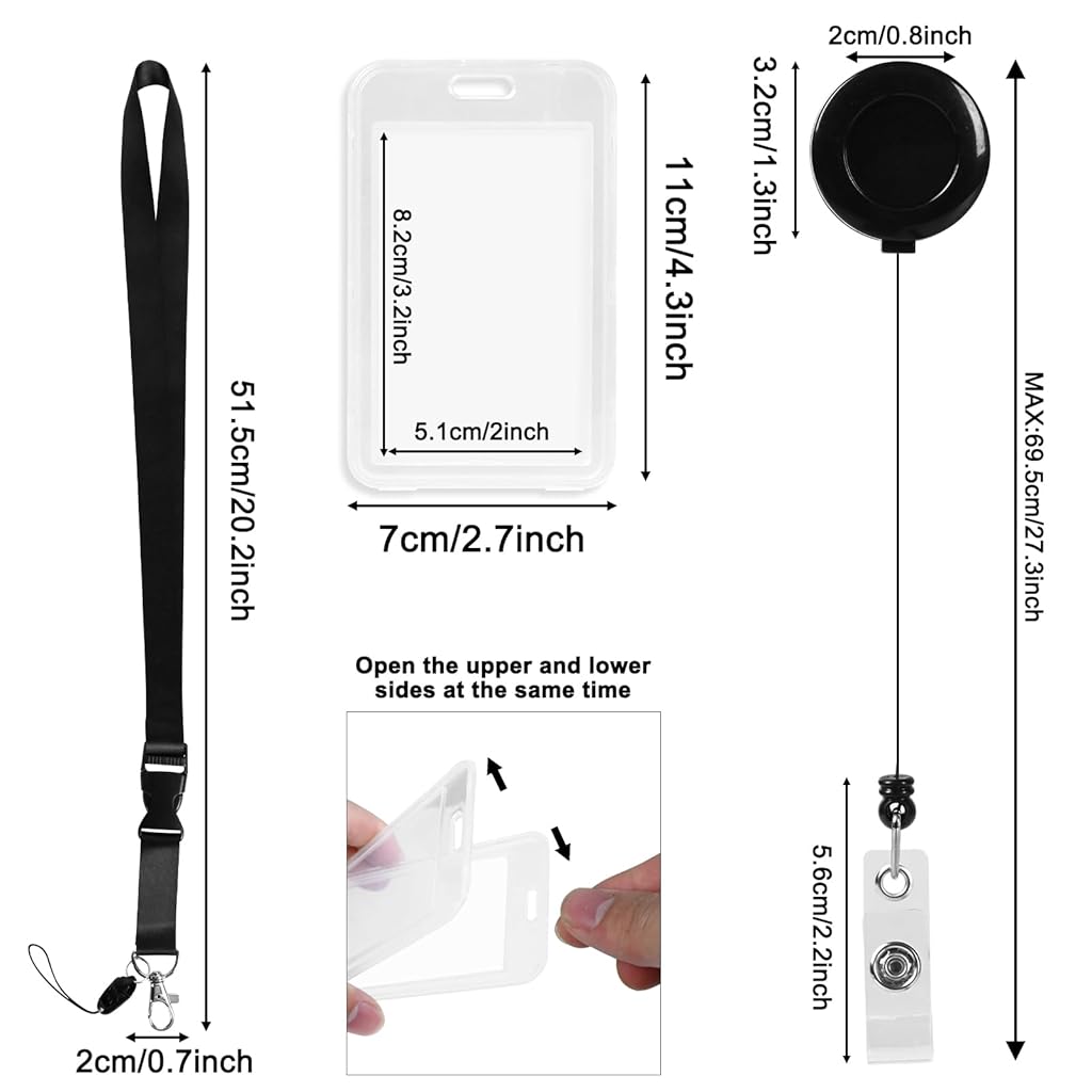 HASTHIP® 2 Pack Transparent Plastic Vertical Badge Holders