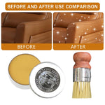 HASTHIP Leather Polish Paste 60g for Furniture and Car Interiors with Brush | Dual-Action Cleaning and Conditioning