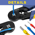 HASTHIP Ferrule Crimping Tool Kit for Electrical Connections with 1200 pcs Copper Terminals | Self Adjusting Ratchet Plier