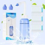 HASTHIP® 300ML Jal Neti Pot for Sinus Rinse Bottle Nasal Wash Nasal Irrigation with 2 Nozzles & 30 Packs Nasal Wash Saline(2.7g/Per Pack), Nose Cleaner Washing Bottle for Adult & Kid Travel Essentials