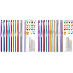 HASTHIP Crochet Hooks Set for DIY Knitting with Ergonomic Handles and 74PCS Aluminum Tools