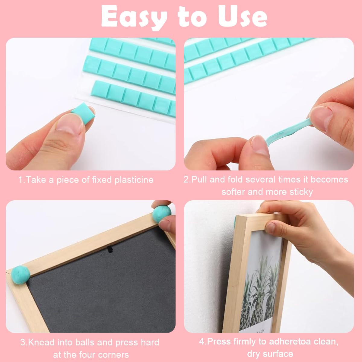 HASTHIP Sticky Tack for Posters and Photos featuring Reusable Adhesive Putty 288PCS | 3 Color Mounting for Crafts