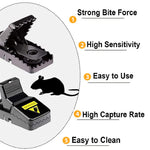HASTHIP Rat Traps for House and Garden with Quick Trigger Mechanism | 2 Pack Reusable ABS