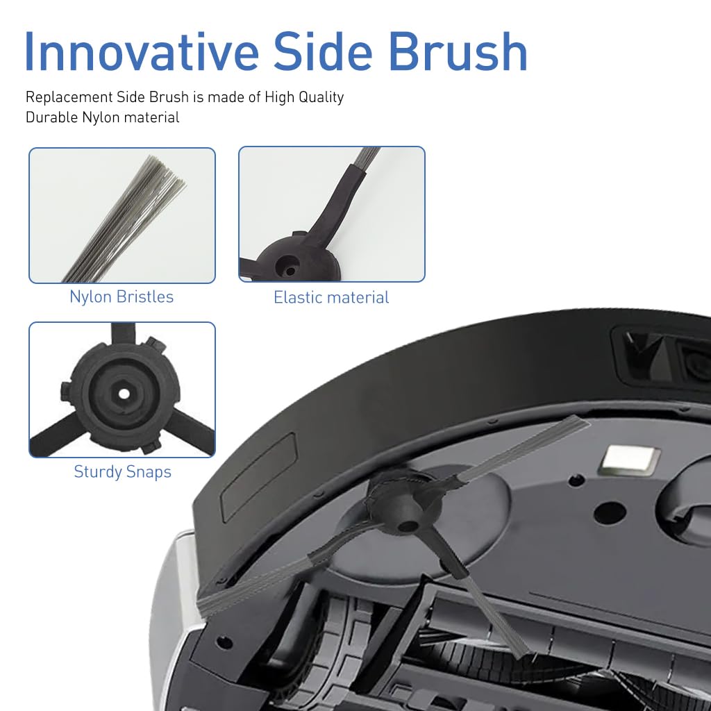 HASTHIP® 6Pcs Replenishment Kit for Ecovacs Deebot Y1/Y1 Pro Robot Vacuum, Ecovacs Deebot Y1/ Y1 Pro Accessories Replacement Parts (2 Side Spinning Brushes, 2 Filters and 2 mops Cloth) Cleaning Tool