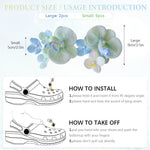 HASTHIP Flower Shoe Charms Set for Clog Shoes with Easy Snap-On Design 8Pcs Pink and White | Aesthetic Floral Decor for Women and Kids