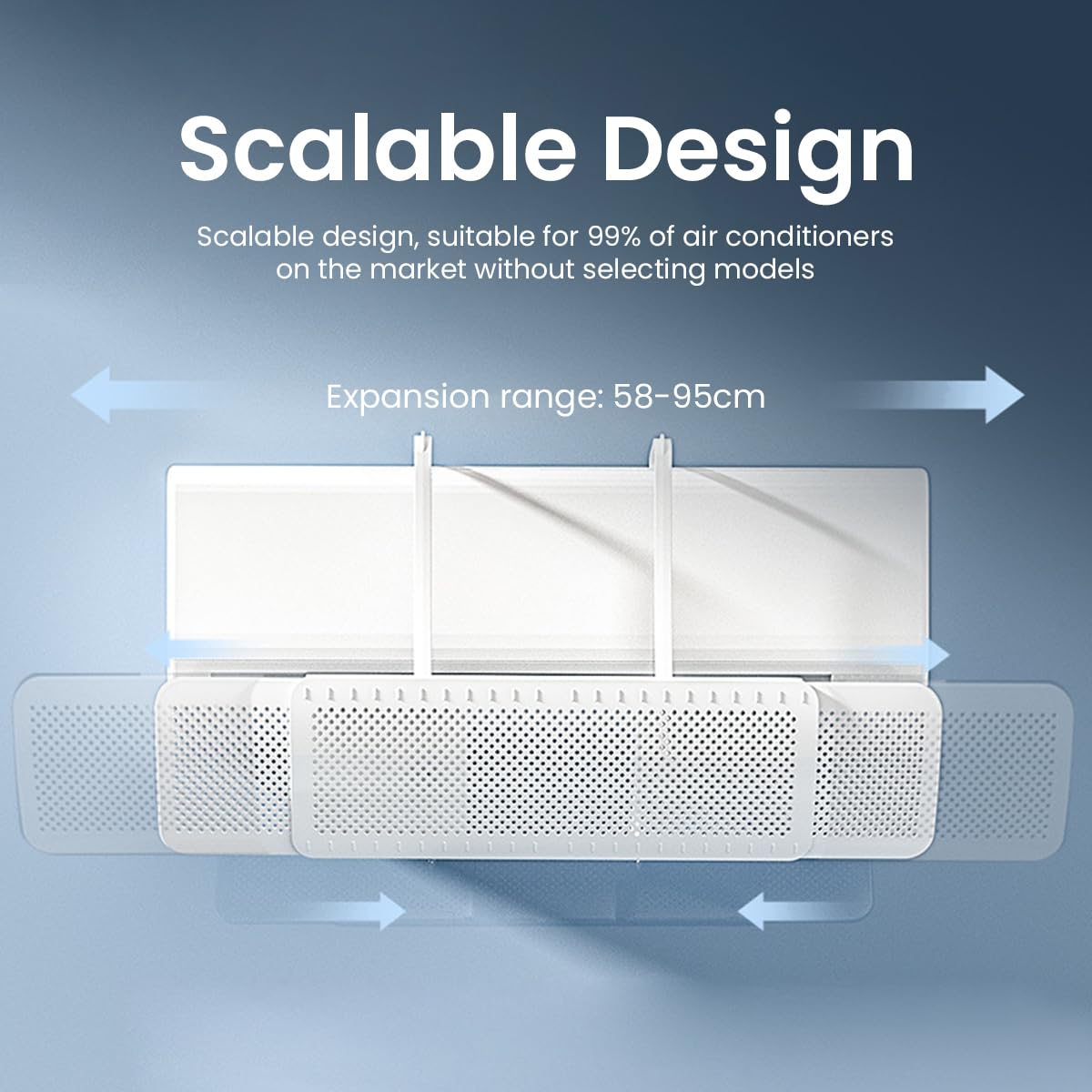 HASTHIP Air Conditioner Deflector for Split Units 22–32 in with Mesh Hole and Adjustable Angle