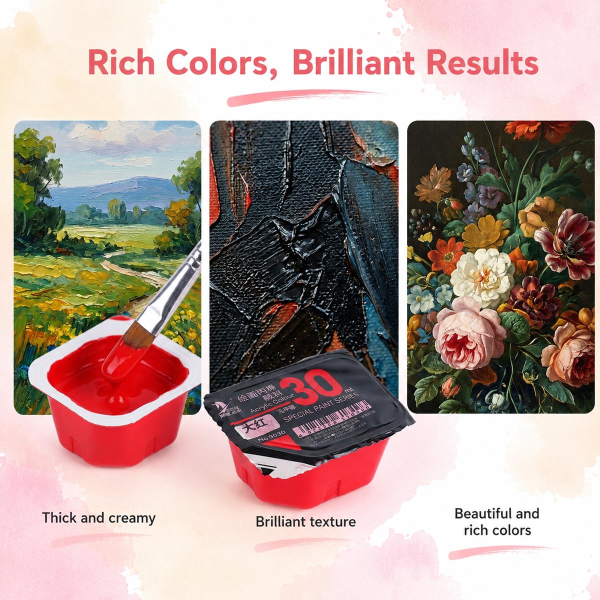 HASTHIP 24-Color Gouache Paint Set with 30 ml Jelly Cups and Portable Hard Case for Art Students