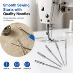 HASTHIP 50-Piece Sewing Machine Needle Set with Bobbins, Tools and Five Sizes for Household Machines