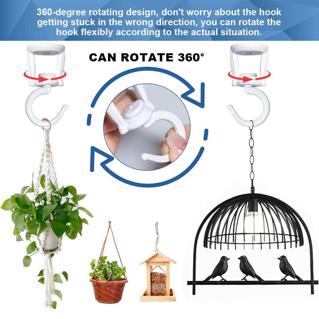 HASTHIP® 2Pcs Ceiling Hooks Screw Fixing Zinc Alloy Metal Ceiling Hooks Multi Purpose Decorative Ceiling Hooks for Hanging Planter, Flower Basket, Lantern, with Screws Pack