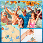 HASTHIP 12-Piece 5D Diamond Painting Keychain Kit with Acrylic Bases and Ocean Designs