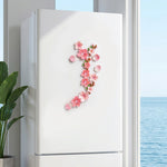 HASTHIP 3D Peach Blossom Fridge Magnets, 16-Piece Synthetic Resin Floral Decor for Metal Surfaces