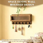 HASTHIP Entryway Key Holder, Vintage 6-Hook Wall Rack, 13x6.7 Inches Organize Daily Keys