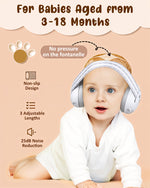 HASTHIP® 2-in-1 Baby Ear Muffs Noise Protection, Adjustable Baby Headphones with Stretchy Band,