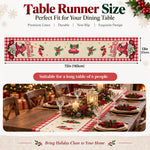 HASTHIP Plaid Snowflakes Christmas Table Runner in Linen Fabric for 4 to 6 Person Tables