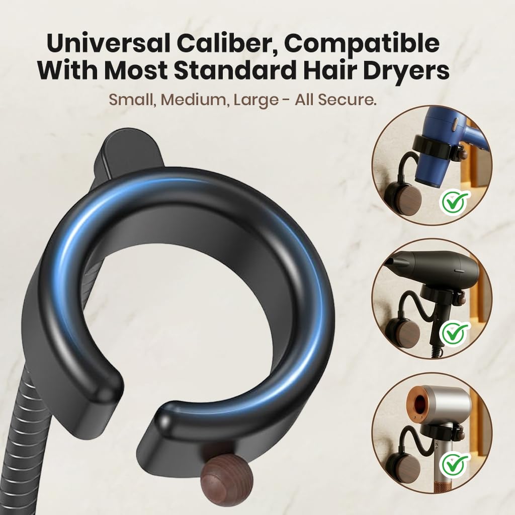 HASTHIP Hands-Free Hair Dryer Holder with Suction Cup, 360 Degree Rotation and Adjustable Height