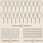 HASTHIP 360-Piece Keychain Ring Kit with Nickel-Plated Iron Hardware and Chains for DIY Crafts