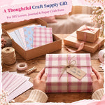 HASTHIP Vintage Stripe Scrapbook Paper, 24 Single-Sided Sheets, 4.1 x 5.8 Inches