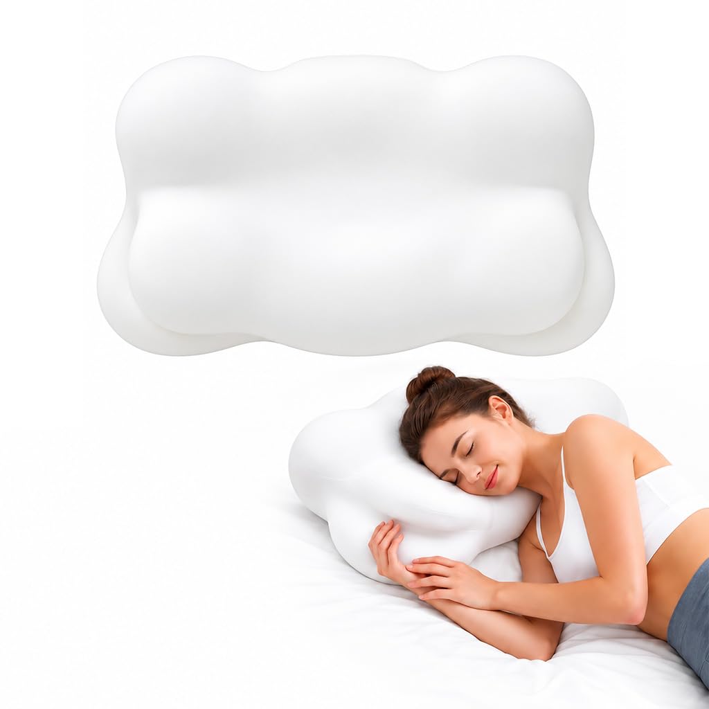 HASTHIP Contoured Memory Foam Cervical Pillow with Dual Adjustable Height for Multiple Sleep Positions