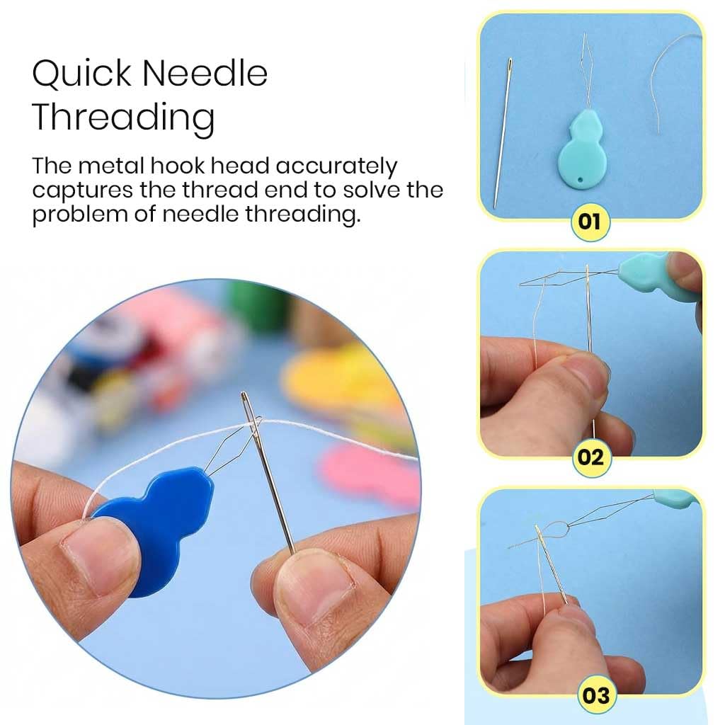 HASTHIP 60-Piece Hand Sewing Needle and Threader Set with Assorted Needle Sizes and Storage Box
