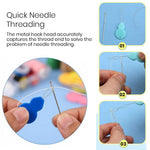 HASTHIP 60-Piece Hand Sewing Needle and Threader Set with Assorted Needle Sizes and Storage Box