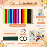 HASTHIP 500-Piece Chenille Stem Craft Kit with 20 Colors and Flower and Animal Guides