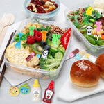 HASTHIP Mini Sauce Bottle Set for Kids with 135 pcs Fruit Forks | Portable Lunch Box Dressing Containers