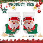 HASTHIP Christmas Gift Bags for Holiday Parties with Ziplock Closure 18.5x22 cm Pack of 10 | Festive Santa Stocking Design
