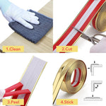 HASTHIP Wall Molding Trim for Home Decoration with Peel and Stick Design | 9.84 ft Golden PVC