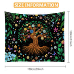 HASTHIP Tree of Life Tapestry for Wall Decor featuring UV Light Reactive Glow | 51in x 59in 2PCS