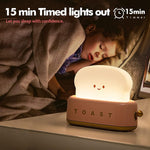 HASTHIP® Kawaii Desk Lamp Cute Toaster LED Light,Rechargeable Portable Night Light with Timer,Eye-Caring Dimmable Table Lamp Bedroom Decor Gift for Kids Girls Teens Reading Study