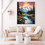 HASTHIP® DIY 5D Diamond Painting Art Kit Natural Forest Snow Mountain Scenery Diamond Painting Beginner DIY 5D Diamond Painting for Home Decor, No Frame Wall Decor 5D Diamond Painting, 12 x 16 Inch