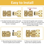 HASTHIP Water Hose Quick Connect for Garden Use featuring Leak-Proof Brass 1/2 in Fittings
