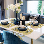 HASTHIP Placemats for Dining Table with 30x45cm Floral Embossing PVC Design | Golden Daisy Set of 6