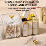 HASTHIP Clear Acrylic Storage Box for Makeup Essentials with Lids 9.5x8.4cm | Dustproof Dispenser