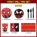 HASTHIP Kids Birthday Party Superhero Set for Tableware with 81 pcs Plates and Cups | Easy Cleanup Supplies