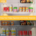 HASTHIP Refrigerator Drink Organizer Rack for Fridge Storage with 5 Row Sliding Rail and 20 Can Capacity | Aluminum Alloy and ABS Build