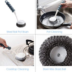 HASTHIP Bathroom Cleaning Brush Set for Kitchen and Floor with Hanging Design | Set of 4