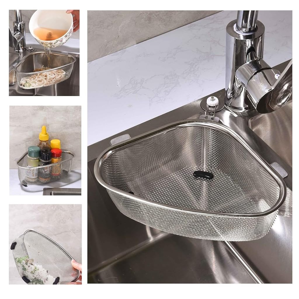 HASTHIP® Kitchen Triangle Corner Sink Strainer for Kitchen Sink