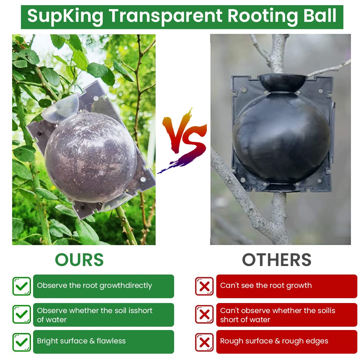 HASTHIP Plant Rooting Ball for Indoor and Outdoor Plants 8PCS with Secure Locks | Reusable Propagation Tool