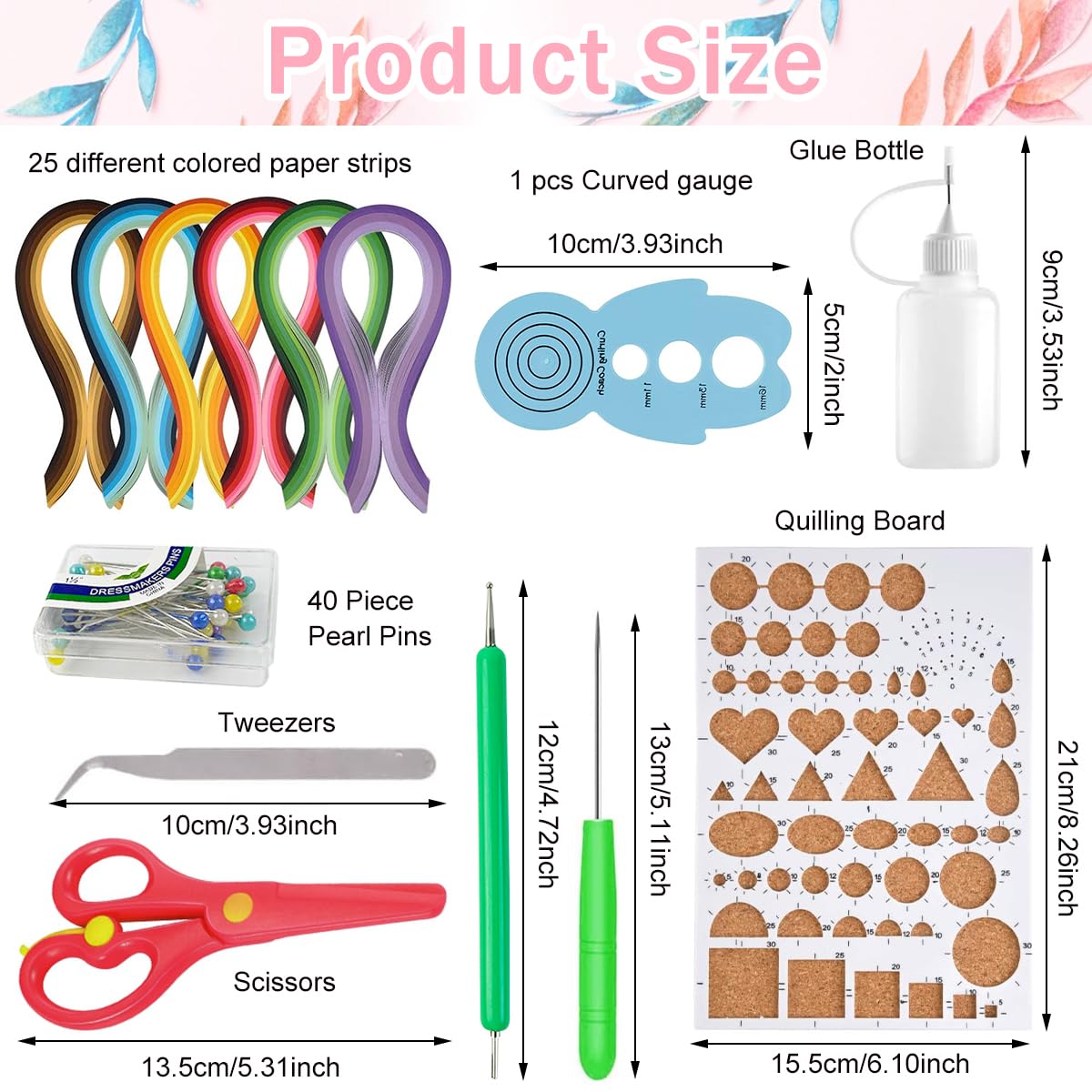HASTHIP Paper Quilling Kit for DIY Crafts featuring 30 Color Strips and Tool Set | Multicolor